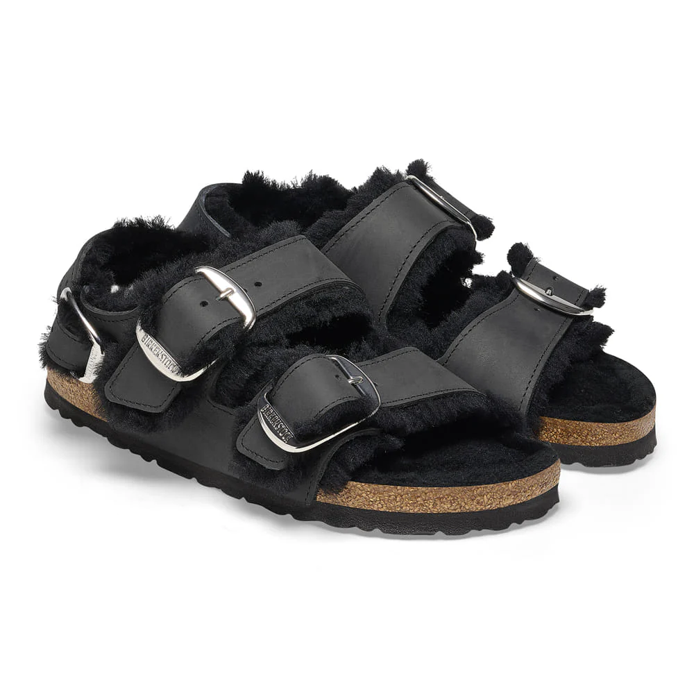 Milano Big Buckle Shearling Oiled Leather - Image 3