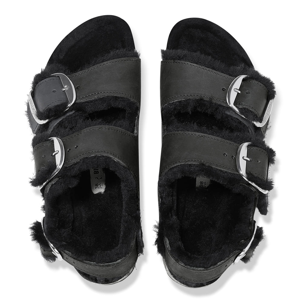 Milano Big Buckle Shearling Oiled Leather - Image 4