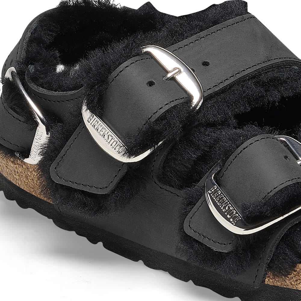 Milano Big Buckle Shearling Oiled Leather - Image 6