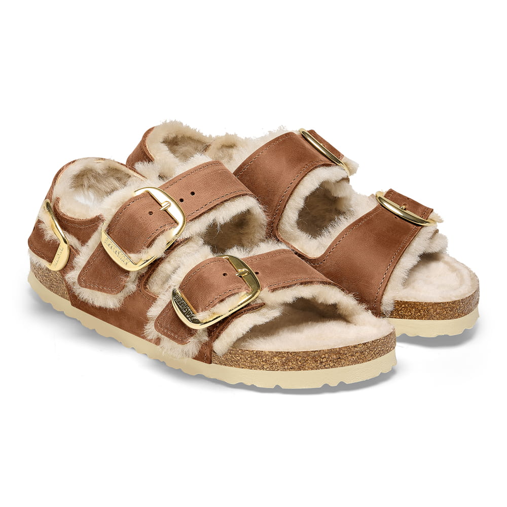 Milano Big Buckle Shearling Oiled Leather - Image 3