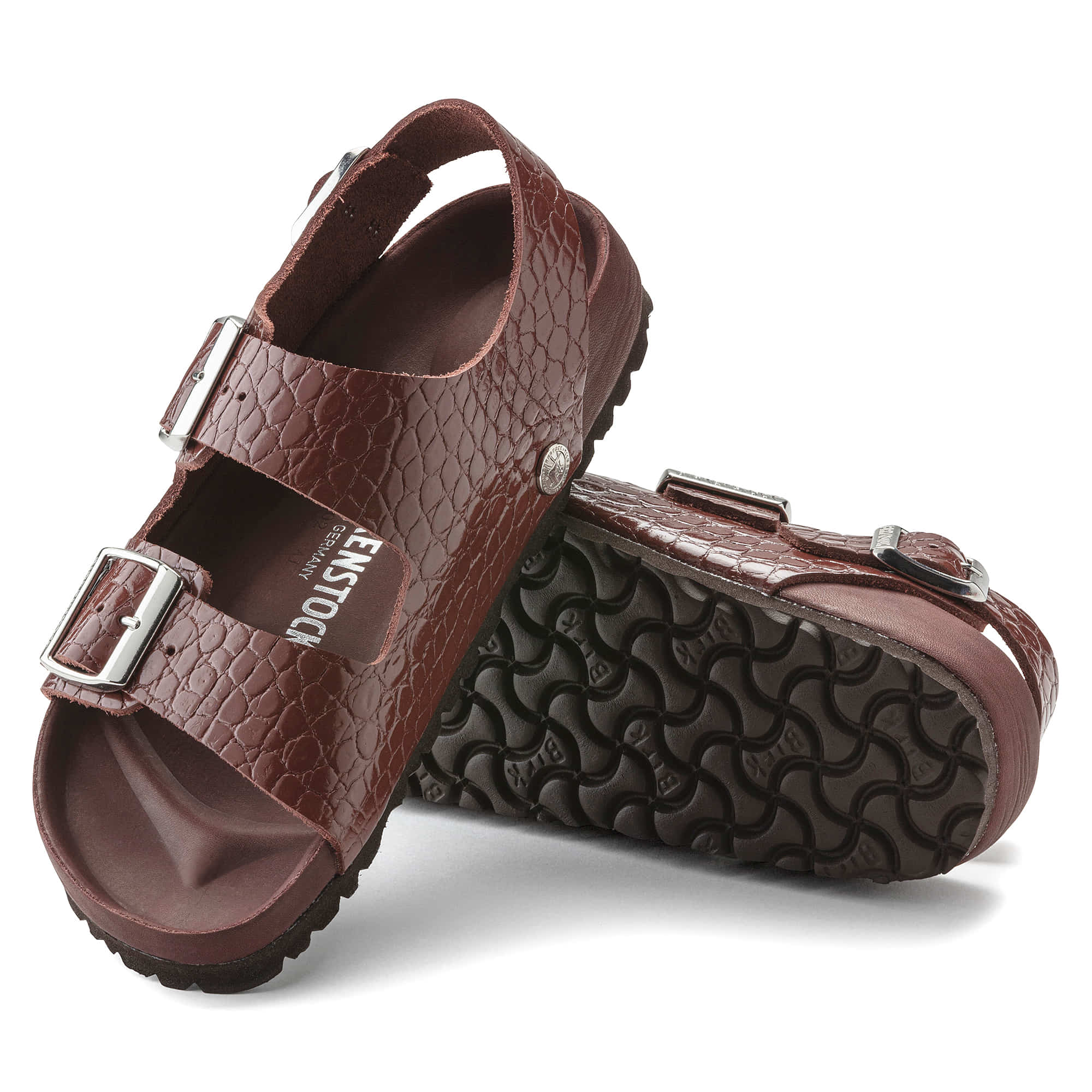 Milano Rivet Logo Embossed Natural Leather - Image 2