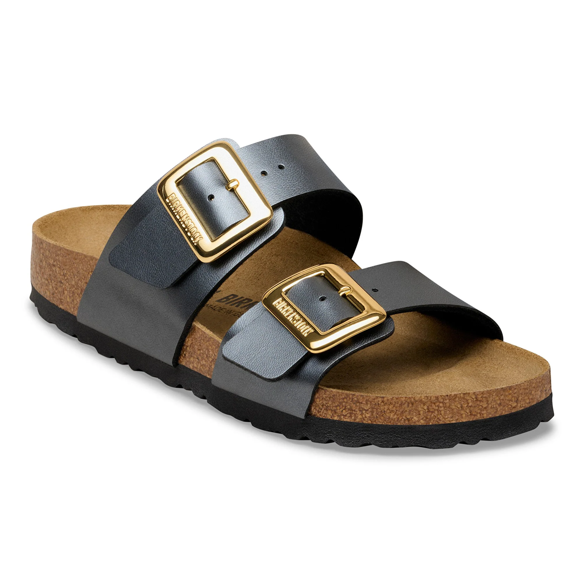 Sydney Cushion Buckle Birko-Flor Metallic Black